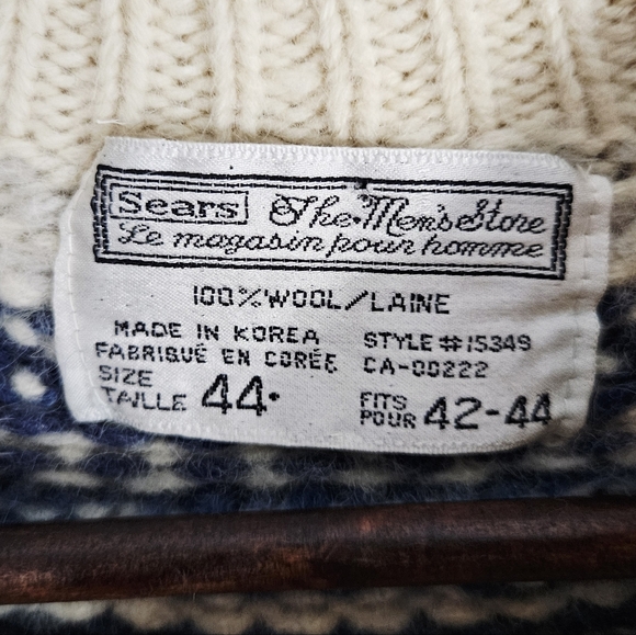 VINTAGE | Sears 100% wool knit crewneck fair isle norwegian design sweater - Picture 6 of 8